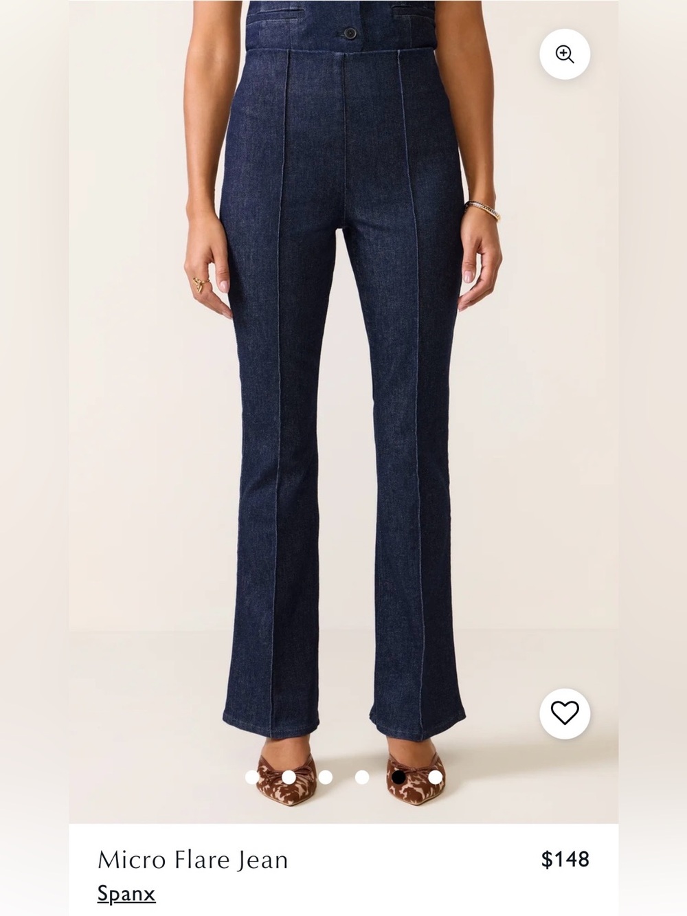 NWOT SPANX EveryWear Zero Waistband Micro Flare Jeans Raw Indigo L